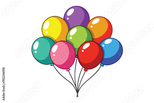 balloon bunches vector on white background
