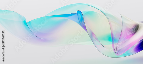 фотографія Delicate abstract 3d rendering of a thin film flowing fabric