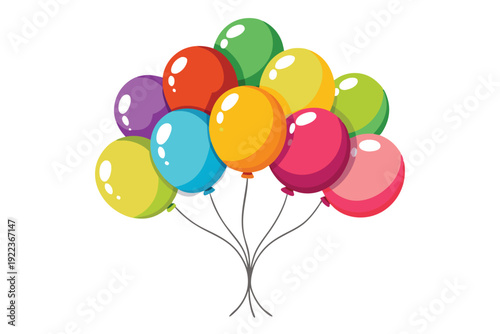 balloon bunches vector on white background