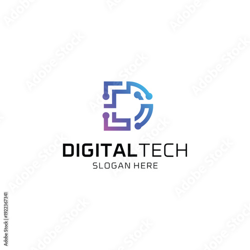 Digital Tech Logo Design Modern Technology Branding 1.