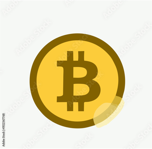 Golden Bitcoin Cryptocurrency Symbol Logo.