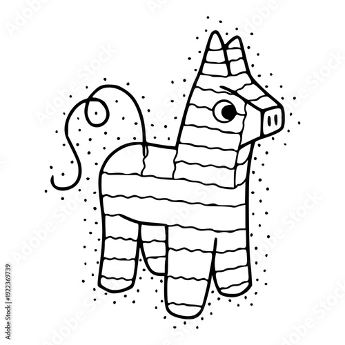 minimalist donkey character outline for birthday event design