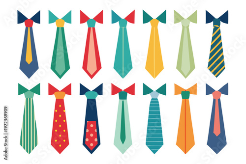 ties and bow ties vector on white background