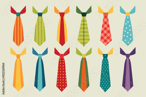 ties and bow ties set vector on white background