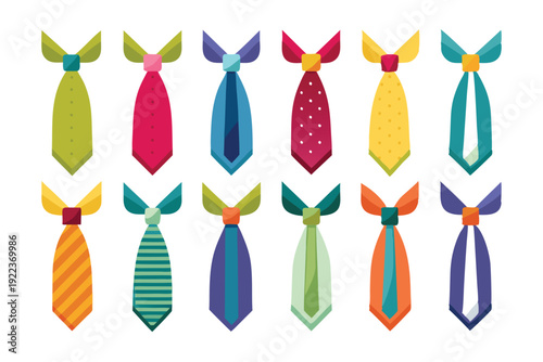 ties and bow ties set vector on white background
