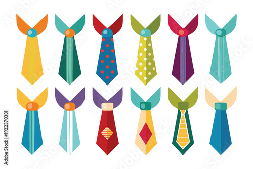 ties and bow ties set vector on white background