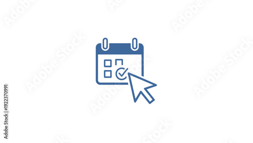Calendar Icon with Cursor Selecting Date.