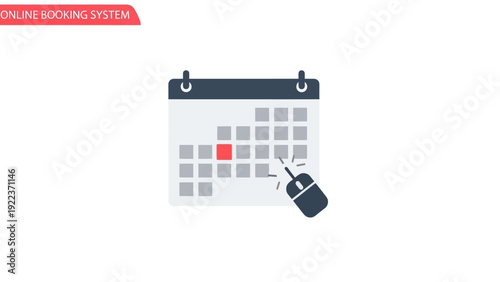 Calendar with Mouse Pointer Selecting Date.