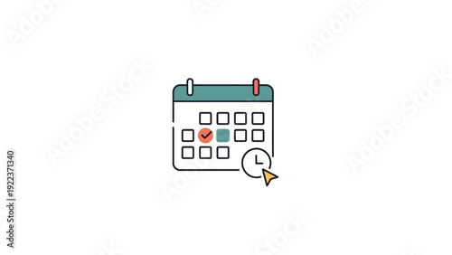 Calendar Icon with Checkboxes and Cursor.