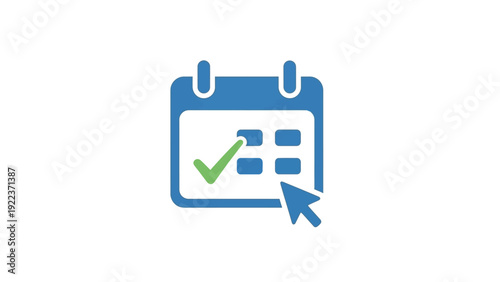 Calendar Icon with Checkmark and Cursor.