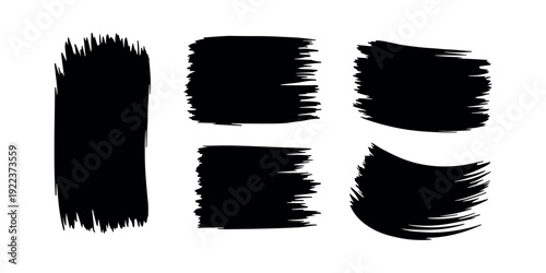 Black brush strokes on white background 1