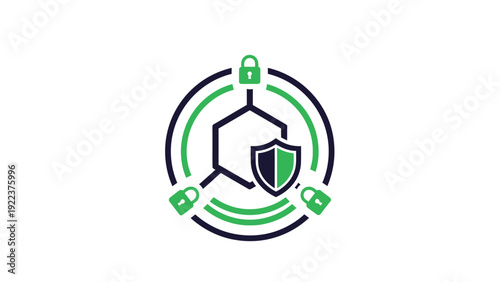 House Security Shield Protection Logo Design.