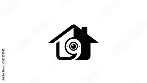 House Camera Logo Design Element.
