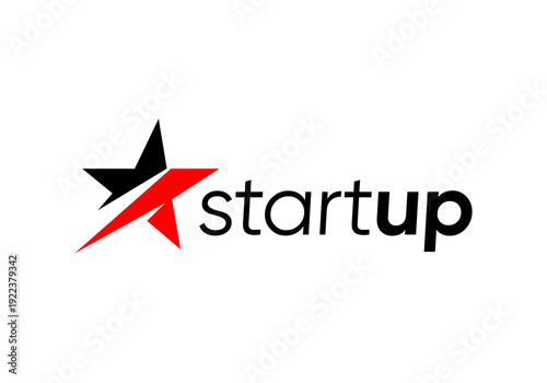 star boost logo. launch star success level up vector design concept