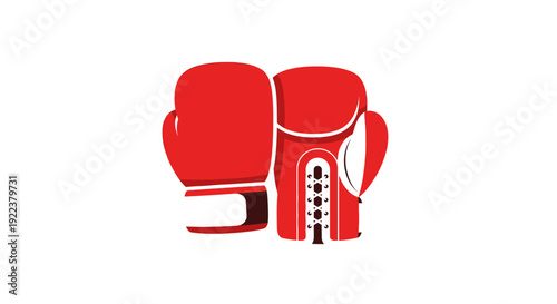 Pair of Red Boxing Gloves for Combat Sports Training.