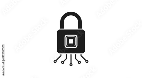 Digital padlock with circuit wires.