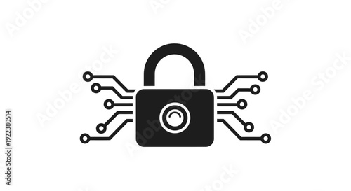 Digital security padlock with circuit.