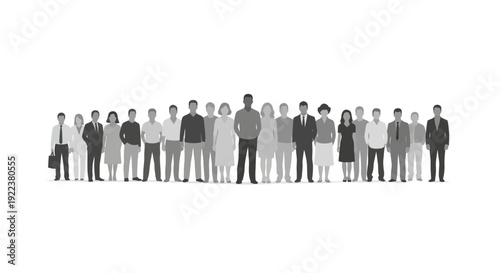 Diverse group of business people standing.