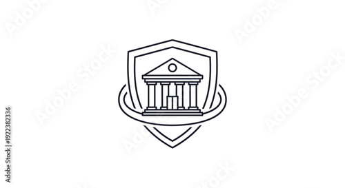 Bank Building Icon Logo Design.