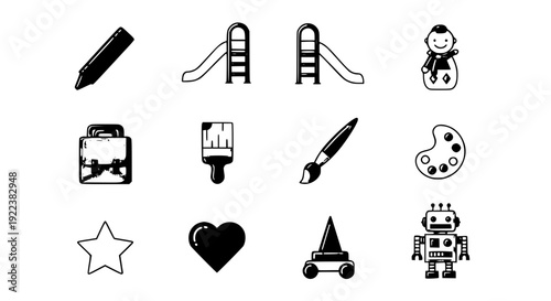 High-Quality Kids Icon Pack – Editable Stroke Vector Illustration
