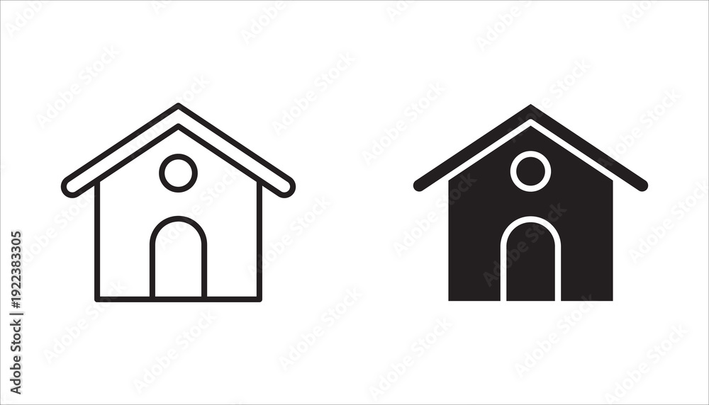 Fototapeta premium Home icon set collection. Home page icon. House icon, Simple house symbol, Building icon. Vector illustration.
