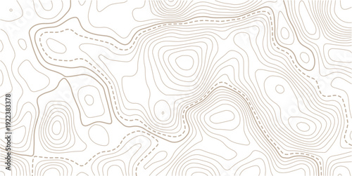 Abstract topo contour map on white background. The concept of a conditional geography scheme and the terrain path. Design materials. Print image, Abstract bacground. Vector illustration.       