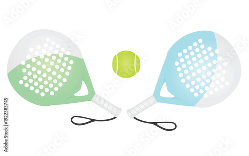 Blue  padel racket. vector illustration 