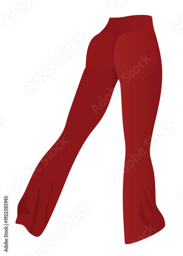 Red tight pants leggings. vector illustration