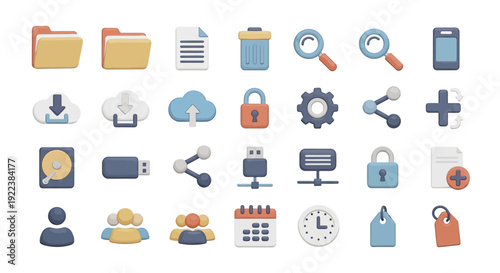 Collection of various computer icons.