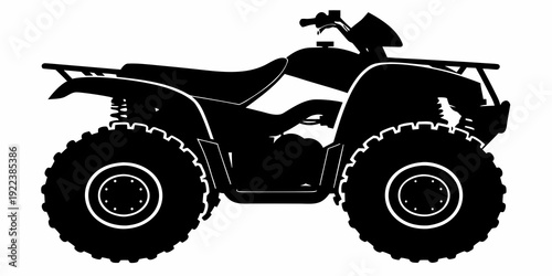 Off-Road ATV Quad Bike Silhouette Vector Illustration
