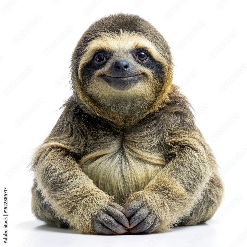 Obraz premium Funny Smiling Sloth Character for Social Media Memes and Motivation