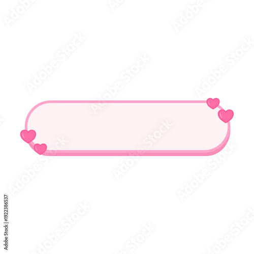 Valentine's day heart text box frame. Vector illustration 