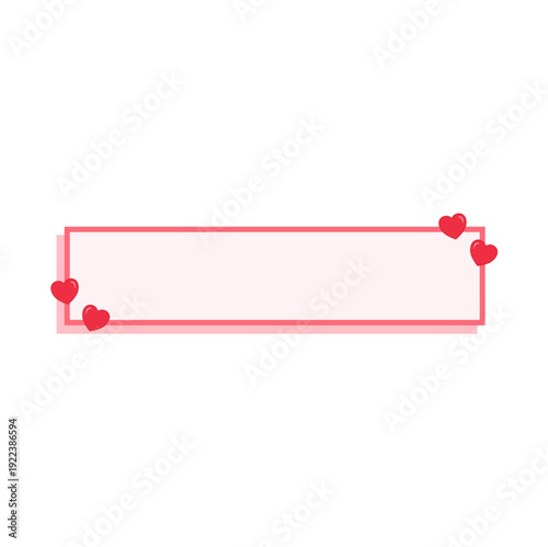 Valentine's day heart text box frame. Vector illustration 