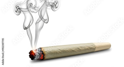 Joint burning with smoke and transparent background