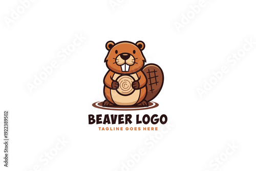 Mascot Modern beaver logo design