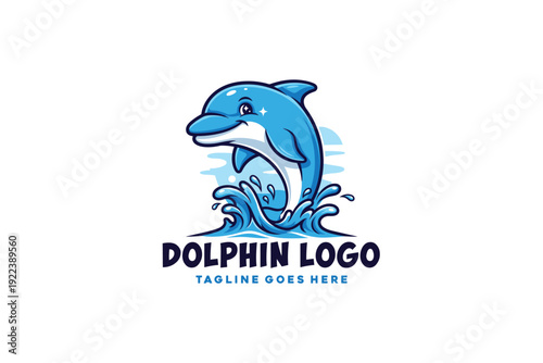 Mascot Modern dolphin logo design
