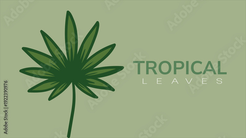 Vibrant tropical leaf design with green hues and modern typography