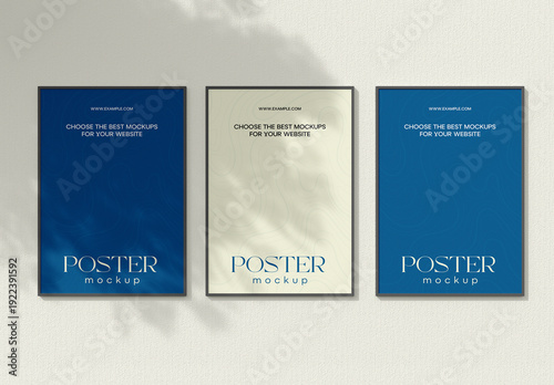 Three Poster Frame Mockup Template