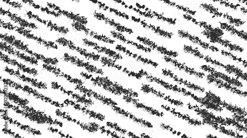 Diagonal stripes in the form of dirty noisy spots.