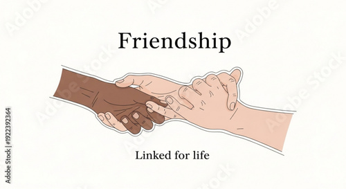 Diverse hands clasped in friendship and solidarity on white background