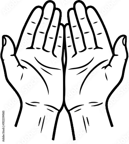 Two open hands cupped together, palms facing upwards