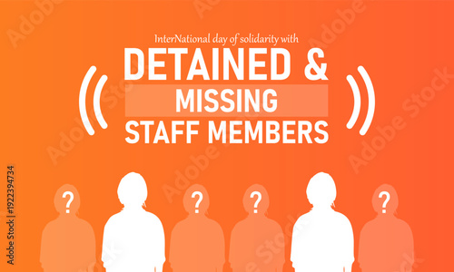 International Day of Solidarity Detained Missing Staff, March 25 Vector, Handcuffs Bars UN Flag, Blue Ribbon Awareness Poster, Flat Design Protection Justice Humanitarian Banner Illustration 