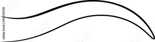 Two flowing black curved lines on a white background, creating a dynamic visual