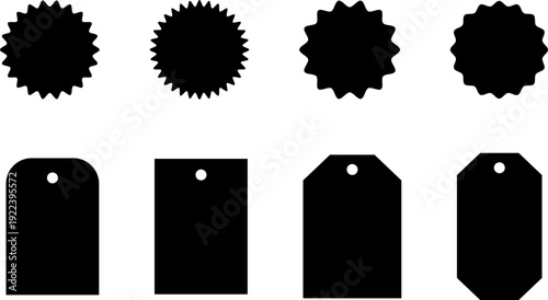 Discount labels, shortcut, special offer price tag, sale labels, discount sticker set. Shopping labels collection. Starburst red sticker set. Supermarket promotional badge. Promo stickers star edges