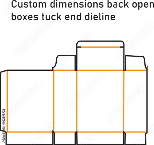 Custom dimensions gable tuck end box suitcases dieline vector template with handle for retail gift packaging