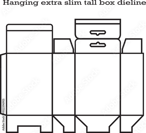 Technical oversized hoodie sewing pattern dieline with hood sleeves and body panels vector illustration