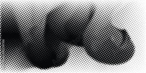 Abstract geometric black and white deco art halftone hexagone  and triangle print pattern