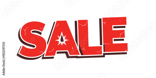 SALE typography RED SALE Typography Banner Design, Promotional Discount Text, Modern Sale Offer Marketing Illustration