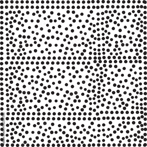 Halftone pattern of black dots on white background
