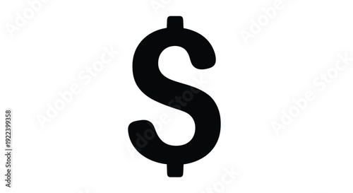 A simple black illustration of an american dollar sign symbol